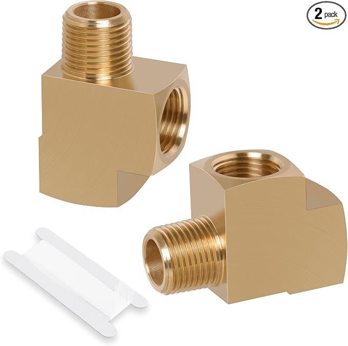 2PCS Brass Pipe Fittings Barstock Street Tee, 3/8" x 3/8" x 3/8" | 3/8" NPT by Ailbiuko