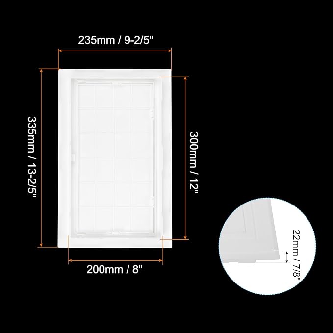 PATIKIL 12x8 inch Removable Hinged Access Panel, ABS Plumbing Access Doors Easy - Image 2