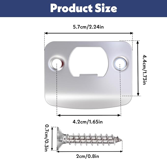 2PCS Universal Door Strike Plate - Image 2