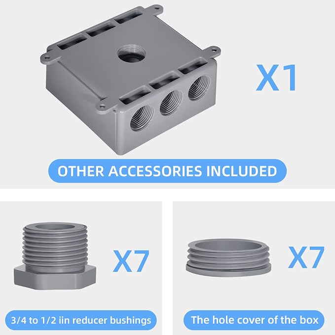 Two Gang Electrical Box, Suitable 1/2-Inch or 3/4-Inch Electrical Conduit - Image 4