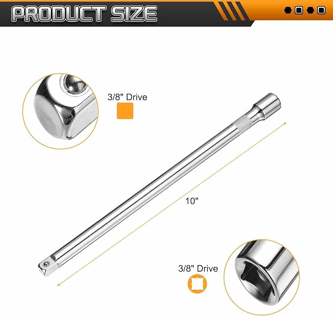 HARFINGTON 1pcs Socket Extension Bar 3/8" Drive 10" Long Extension Bars Impact - Image 2