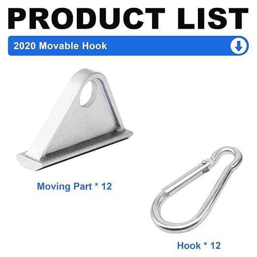 12 Pack 2020 Extrusion Sliding Hook Silver | - Image 2
