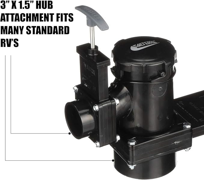 Valterra San Tee Double Rotating Valve, Mess-Free Waste Valve - Image 3