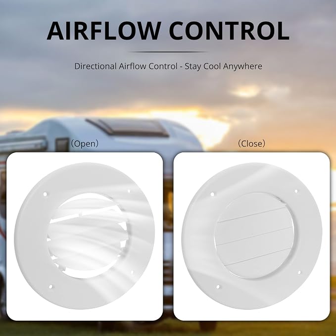 1-Pack 6.5" RV Ceiling Vent Cover Replacement, 1 Pack, Polar White - Image 2