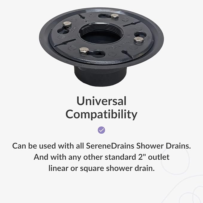 2 Inch Shower Drain Base for Linear Square Shower Drains Plastic PVC Floor - Image 4