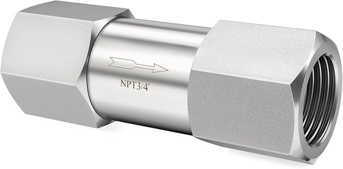 ChillWaves 304 Stainless Steel In-Line Split Check Valve 3/4" NPT Female Thread by VisittheCHILLWAVES
