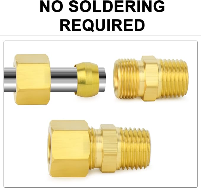 ChillWaves Brass Compression Tube Fitting, 3/4" OD x 3/4" NPT Male Compression - Image 6