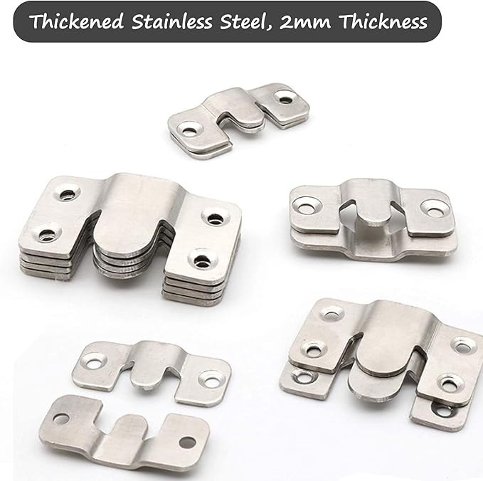 Flush Mount Bracket, Interlocking Photo Frame Hook 56 x 36mm Heavy Duty Picture - Image 5