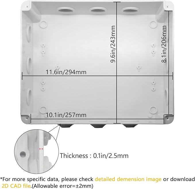 ABS Plastic Dustproof Waterproof IP65 Junction Box Universal Electrical Project - Image 3