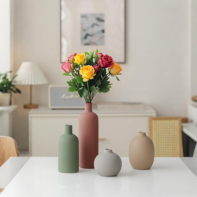 Modern Ceramic Vase Set, Neutral Colors, Decorative Vases - Image 4