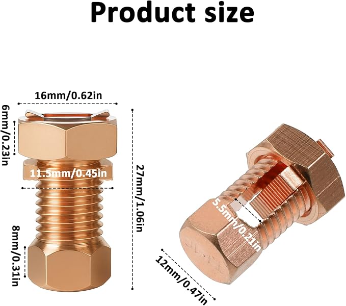 2PCS Split Bolt Connector Superior Strength Split Bolt Connector Copper - Image 2