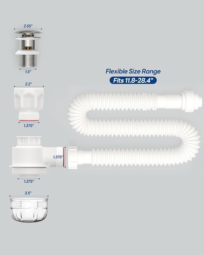 BOTEMY Polished Bathroom Sink Drain Kit - Image 7