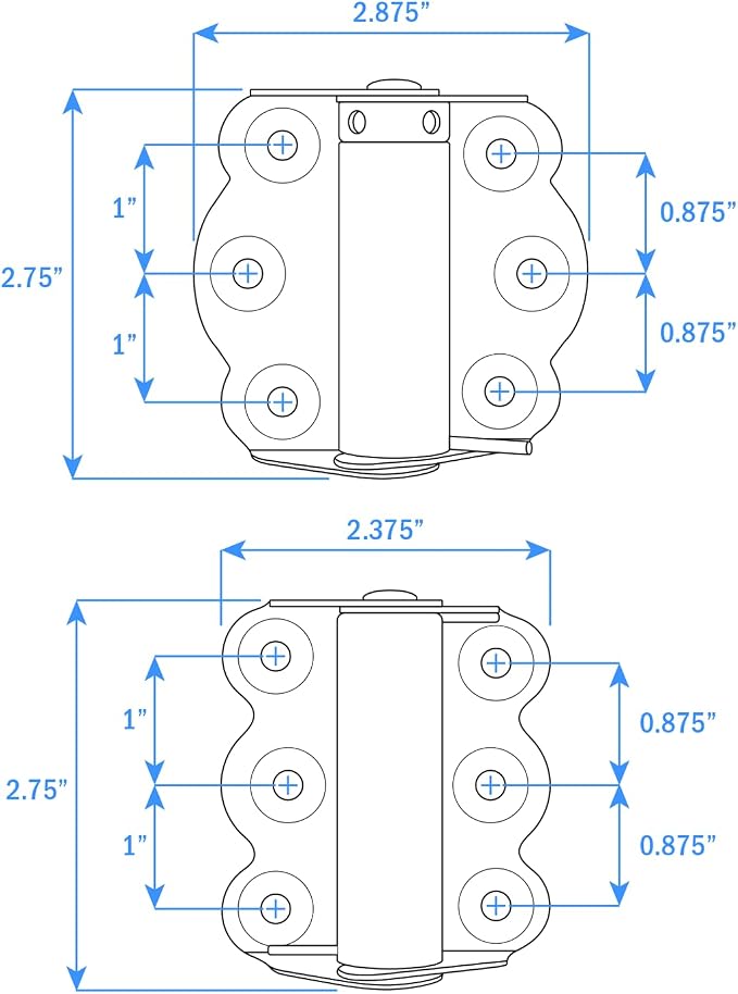 Nuk3y Screen Door Spring Hinge Set, Set Includes 2 Self-Closing Hinges & 1 - Image 2