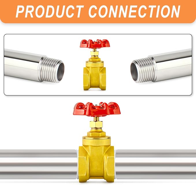 GASHER 1PCS 1/2 Inch Brass industrial Gate Valve, Heavy-duty Rotary Sluice Valve - Image 5