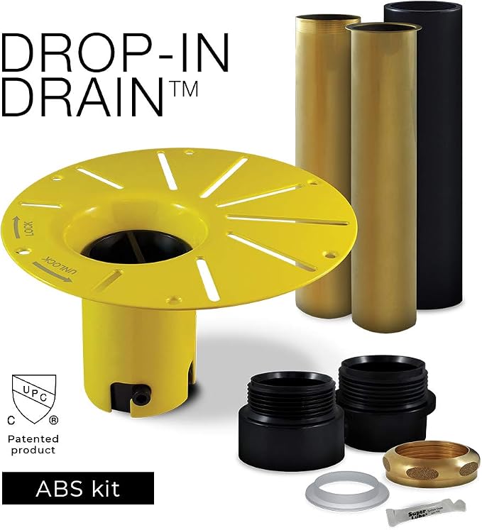 Installation Kit for Freestanding Tubs | Black ABS & Brass Pipes | Fits 1-1/2” - Image 4