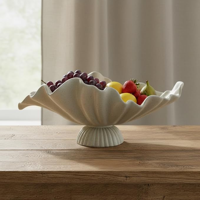 16" Large Decorative Bowl decor, Modern Home Decoration Scallop Bowl, Fashion - Image 4