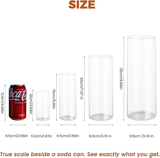 Sandraheer 48 Pack Clear Glass Cylinder Vases - Image 4