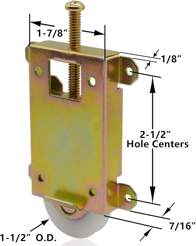 Sliding Mirror Closet Door Rollers Replacement Hardware Fits Contractors Part - Image 7