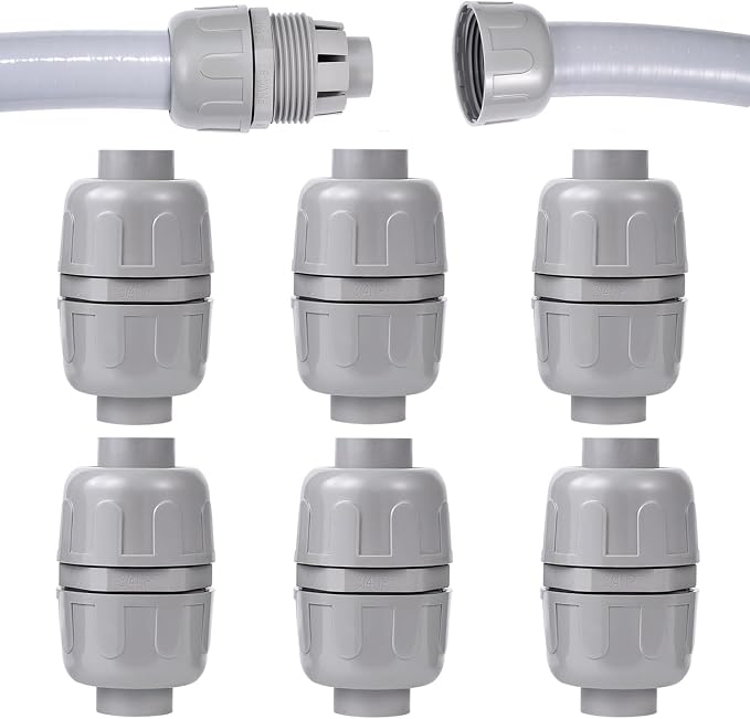 6 Pcs NPT 3/4 Inch Liquid Tight Connector Non-Metallic PVC Electrical Flexible by Aandxmok