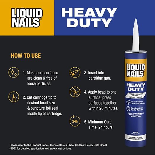 Liquid Nails Heavy Duty Construction Adhesive, 10 oz & LN-700 4-Ounce Small - Image 3