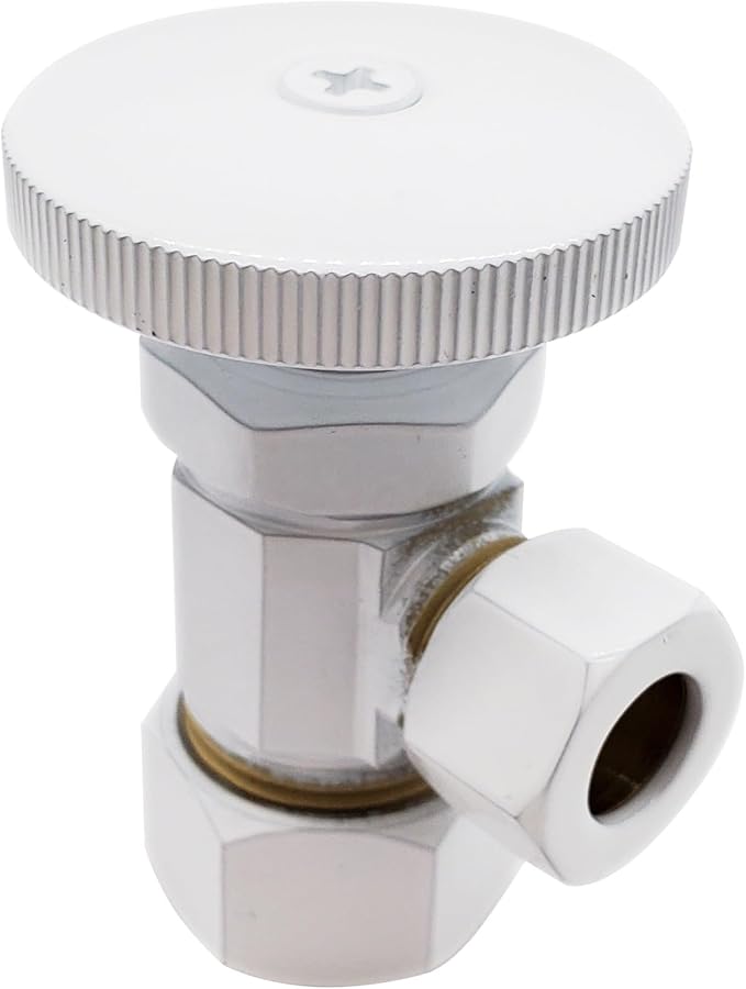 Westbrass A105-50 Round Handle Angle Stop Shut Off Valve, 1/2" Copper Pipe Inlet - Image 2