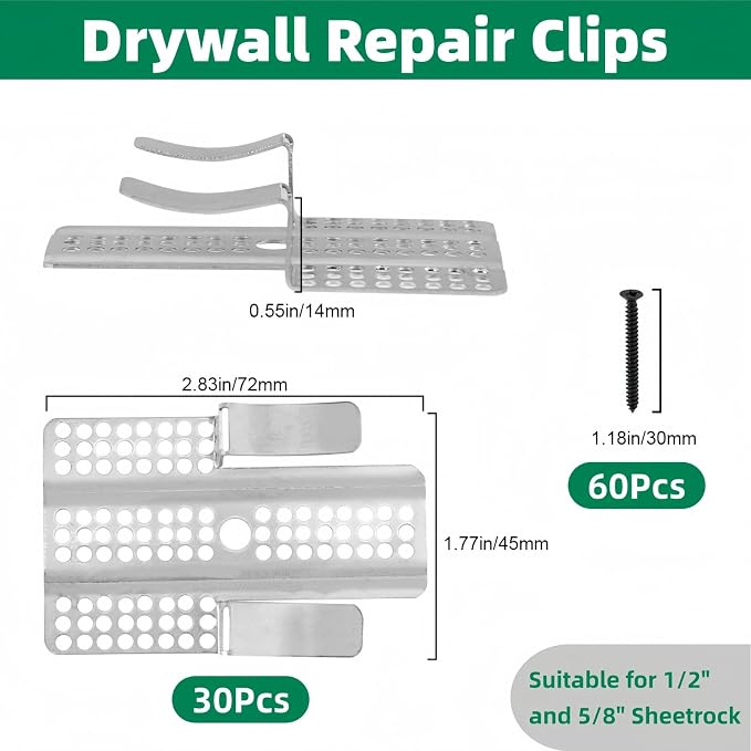 30Pcs Drywall Repair Clips Wall Patch Kit Drywall Fastener Clip - Image 2