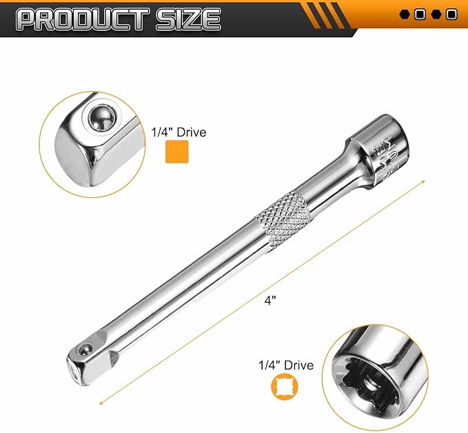 HARFINGTON 1pcs Socket Extension Bar 1/4" Drive 4" Long Extension Bars Impact - Image 2
