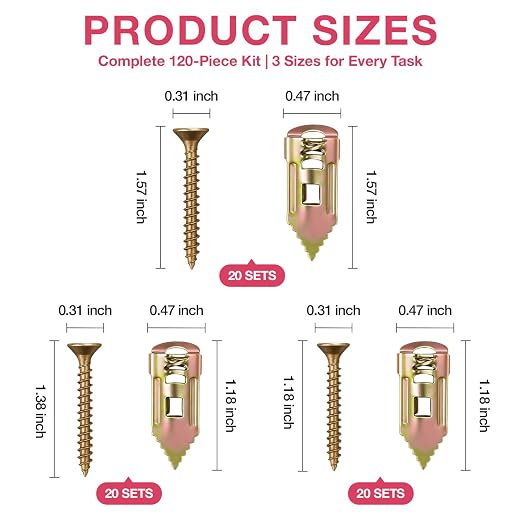 3 Sizes Self Drilling Drywall Anchors - Image 2