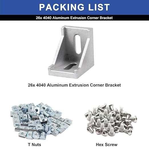 24pcs 4040 Aluminum Extrusion Corner Bracket Silver - Image 3