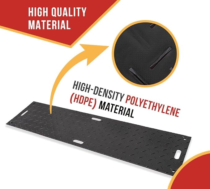 10 Pk 4' x 8' - 1/2" Thick Heavy Duty Ground Protection Mats - Easily Supports - Image 5