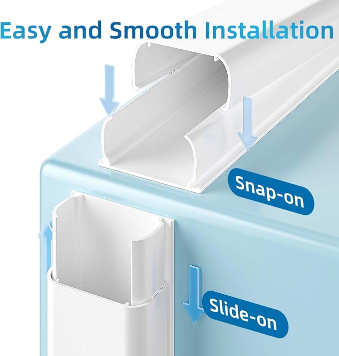 Yecaye 142in Wall Cord Hider for 3-4 Cords, W1.18in H0.63in, On-Wall Cord Cover - Image 4