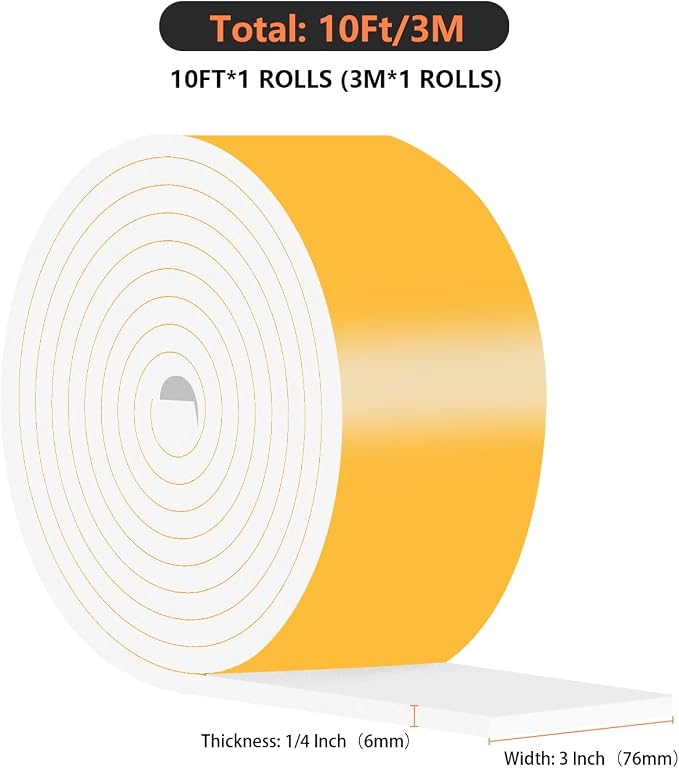 High Density CR Door Seal, for Door and Window, 3 in x 1/4 in x 10Ft | Door - Image 4