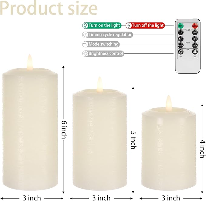 ANGELLOONG Flameless Pillar Candles - Image 5