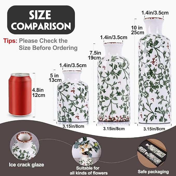 Green Ceramic Vase Set - Image 2