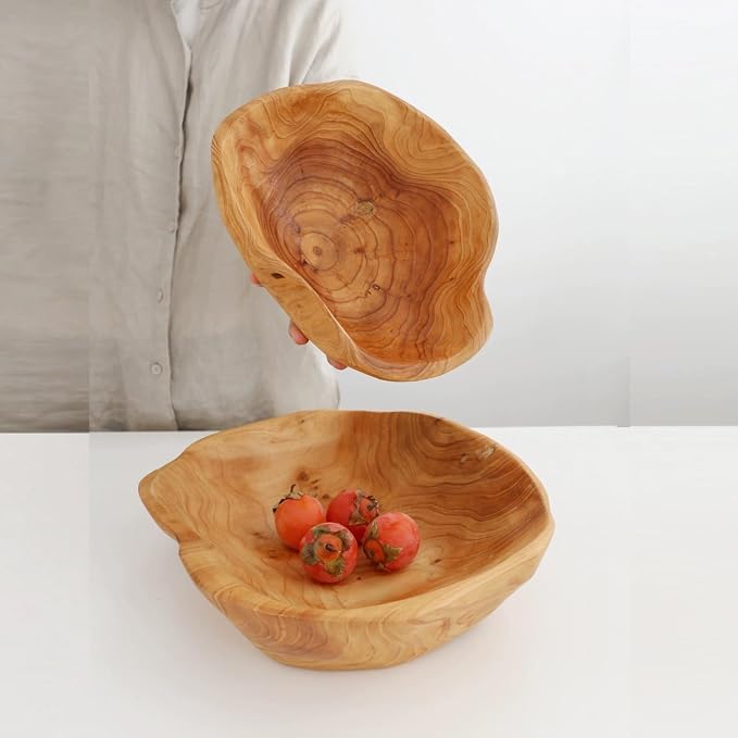 Wooden Bowl Decorative Wood Fruit Bowl | Irregular Creative Wood Bowls - Image 7