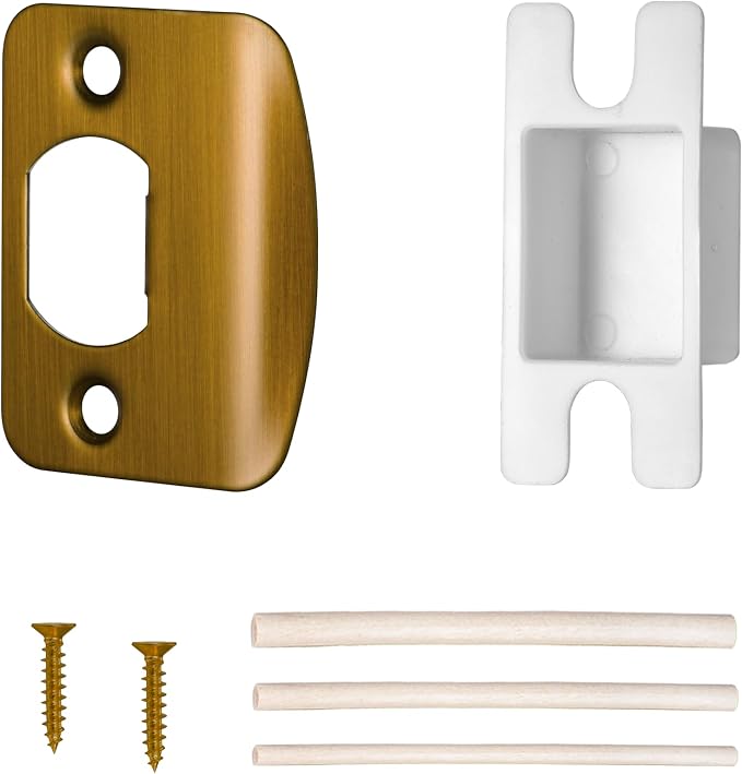 Door Strike Plate for Interior Doors, Antique Brass, 1 Pack | 2-1/4"x1-3/4" by Newlaking