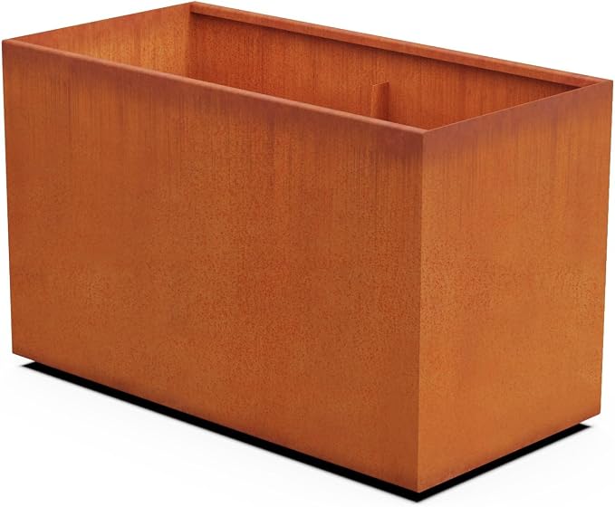 Extra Large Corten Steel Planter – 48x24x30 Large Rectangular Planters by Plantercraft