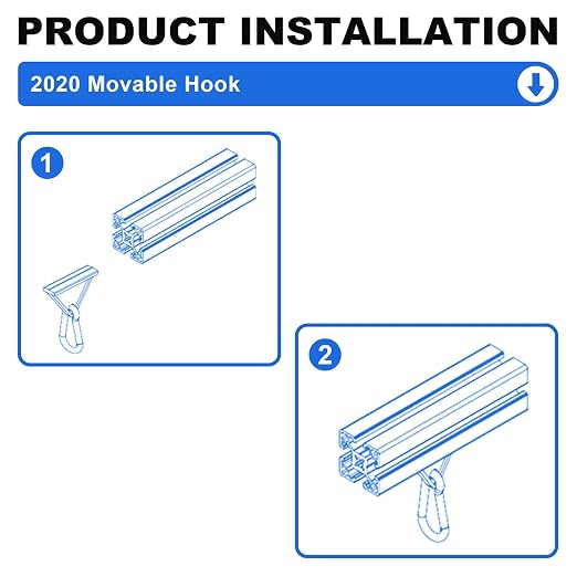 12 Pack 2020 Extrusion Sliding Hook Black | - Image 3