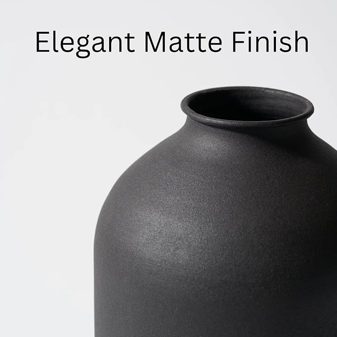 Large Black Vase for Flowers Decor Living Room - Image 6