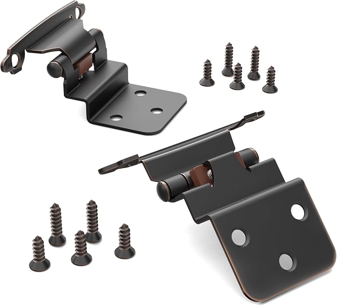 3/8 Inch Inset Cabinet Hinges, 5 Pairs Self Closing Flush Face Mount Hinges - Image 7