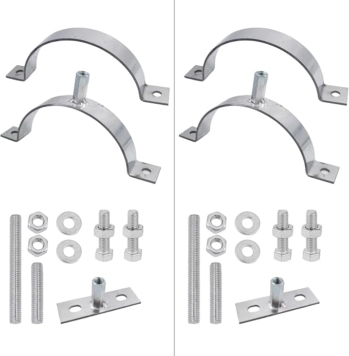 2 PCS 4 Inch Heavy Duty Adjustable Pipe Bracket | Galvanized Steel Split Ring - Image 6