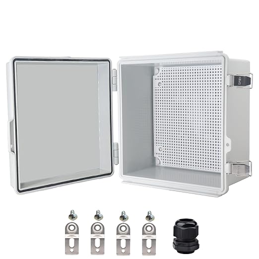 Waterproof Electrical Box, IP67 Junction Box Stainless Steel Latch Hinged Grey by YETLEBOX