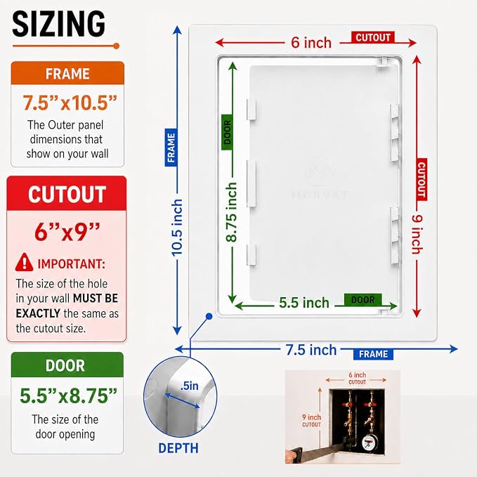Morvat Access Panel 6x9 Inch for Drywall & Ceiling - Image 2