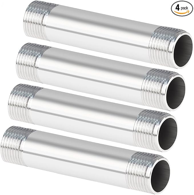 Quickun 304 Stainless Steel Nipple Pipe Fitting, 1/2" NPT x 1/2" NPT Male by VisittheQuickun