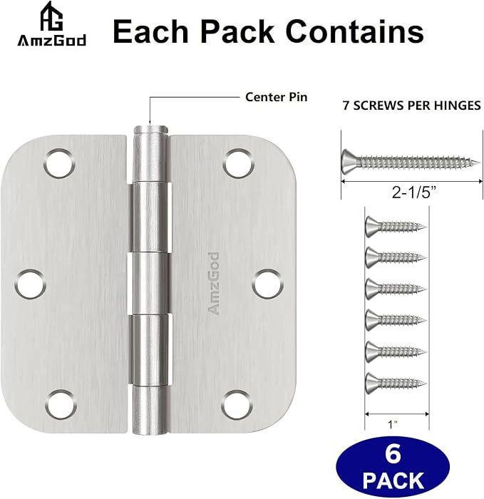 Door Hinges Brushed Nickel - Image 4