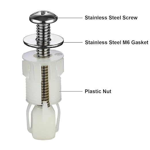 Stainless Universal Toilet Seat Bolts and Nuts Set - Image 5