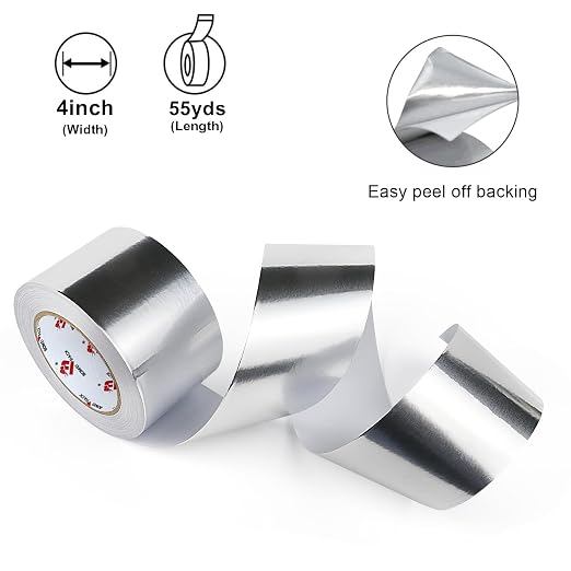 BOMEI PACK Aluminum Foil Tape, Heavy Duty Metal Duct Tape, High Temperature - Image 3