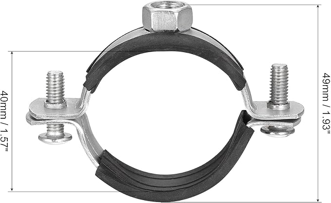 uxcell Adjustable Pipe Bracket Clamp, 1-9/16" Wall Ceiling Mount Iron Pipe - Image 3