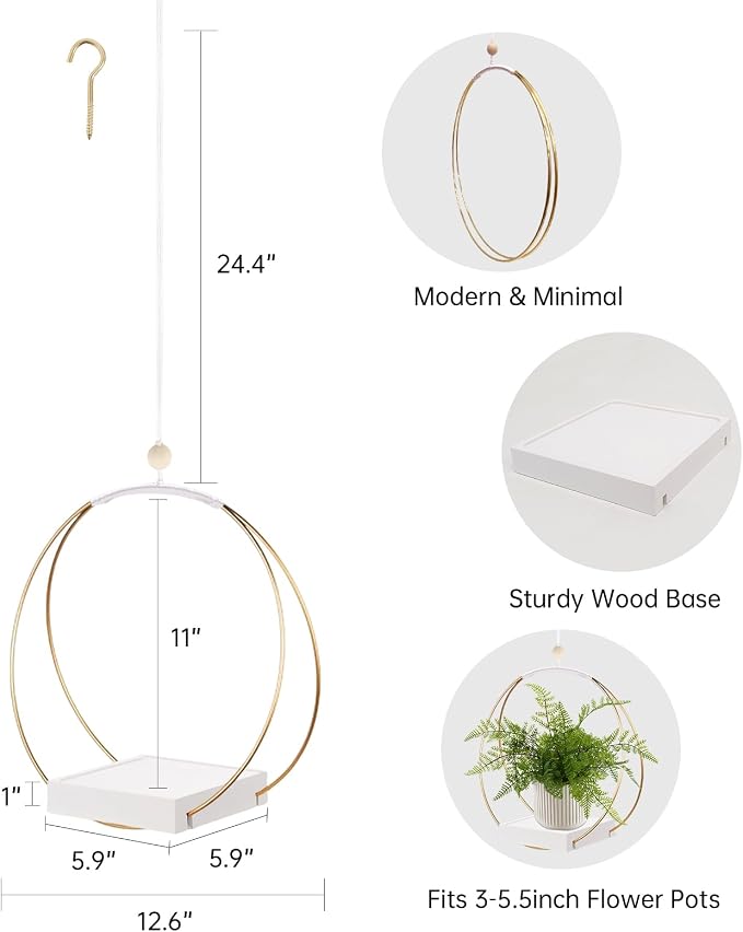 hismocal 2 Pack Hanging Planter Holder - Image 4