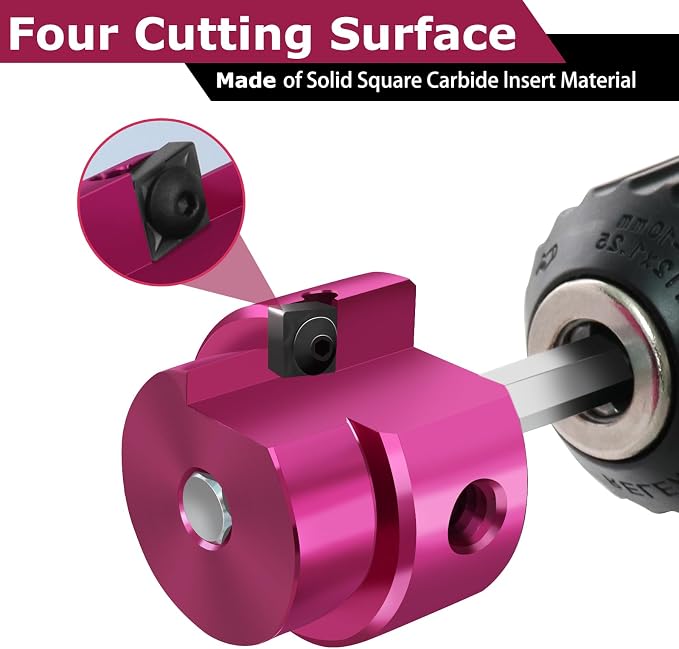 PVC Pipe Reamer 1Inch Head, PVC Fitting Saver w/ 1/4-Inch Hex Shaft | Socket - Image 4
